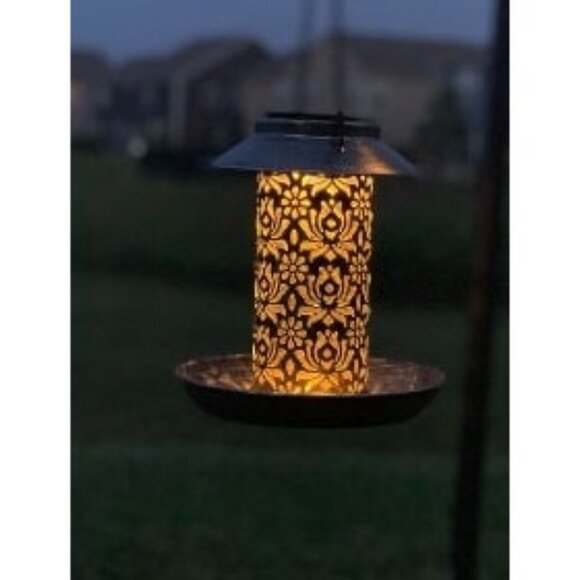 New Solar Bird Feeder for Outdoors Hanging, Metal Wild Bird Feeder - Picture 2 of 2
